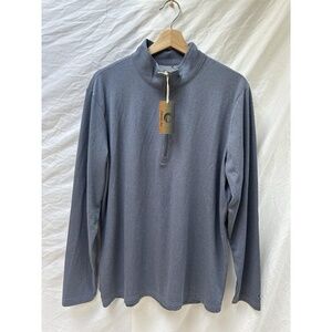 NWT Mens Atlantic Sol Daybreak Blue Coastal 1/4 Zip Pullover Shirt Size Large